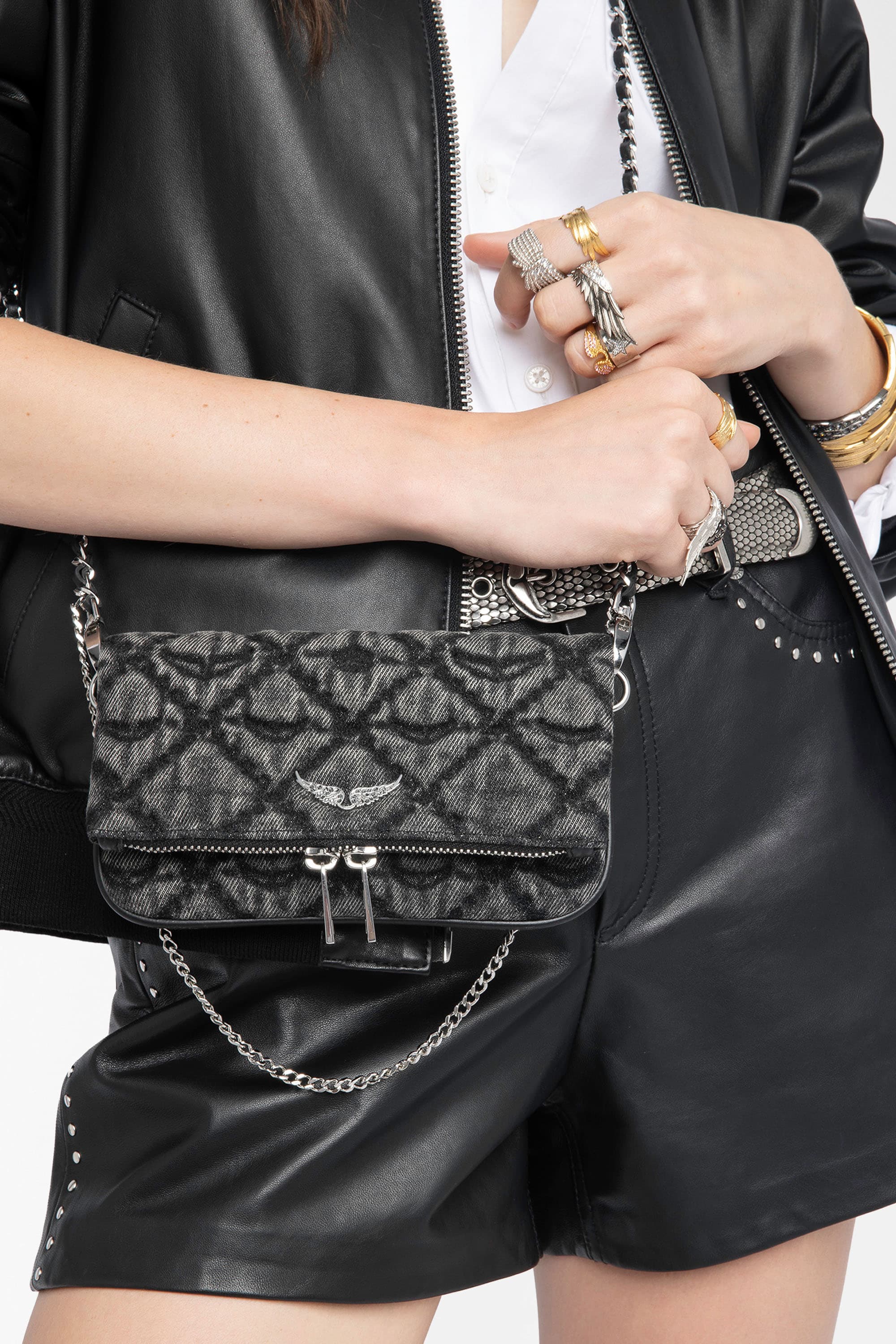 Rock Nano Monogram Denim Bag