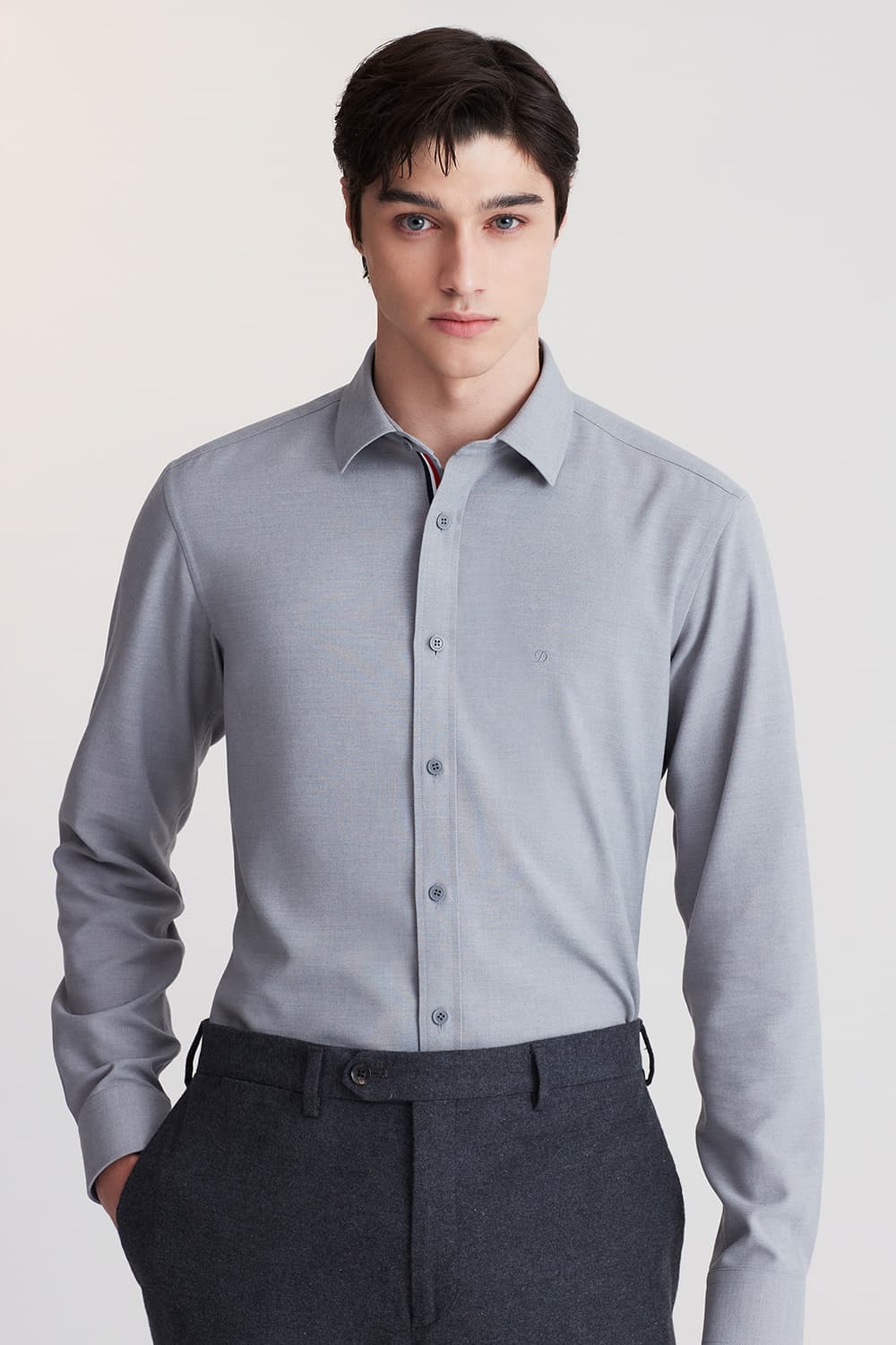 솔리드 기모 트리콜로르 956 컴포터블 셔츠 그레이 SE5FM22LS956SGY