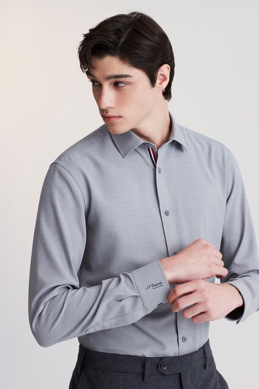 솔리드 기모 트리콜로르 956 컴포터블 셔츠 그레이 SE5FM22LS956SGY