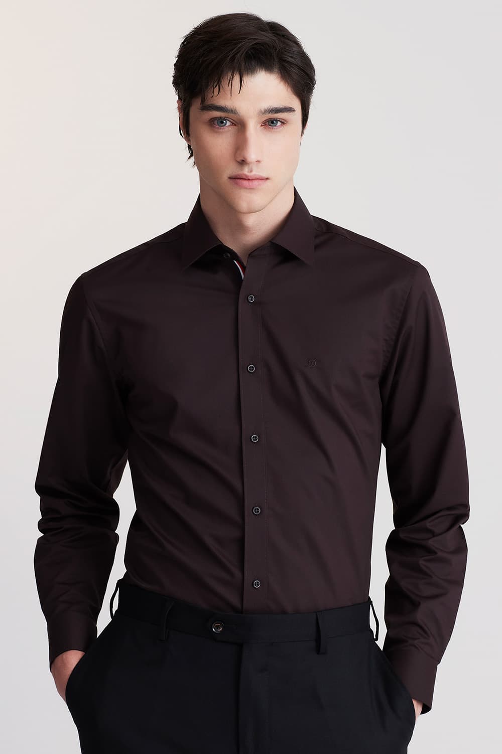 히든 트리콜로르 952 컴포터블 셔츠 브라운 SE5FM22LS952SBW