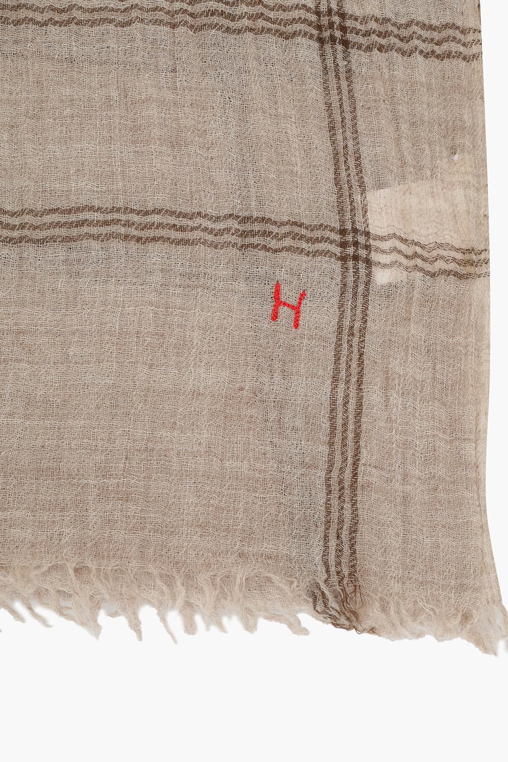 H Logo Check Wool Scarf QE5FMHTSC203Q15