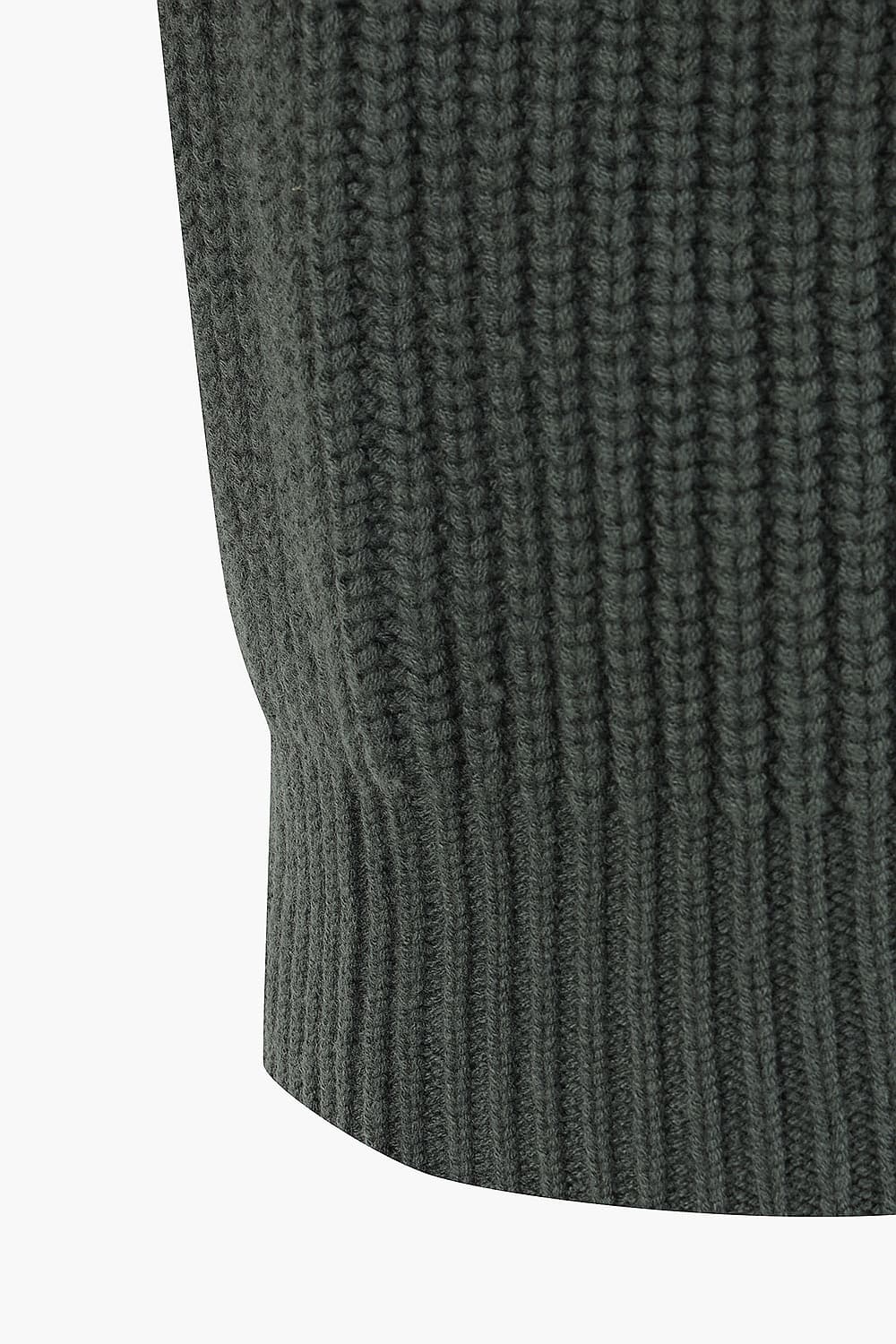 Rib Wool Zip-up Cardigan QE5FMHTKN201Q77