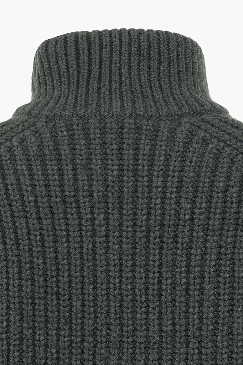 Rib Wool Zip-up Cardigan QE5FMHTKN201Q77