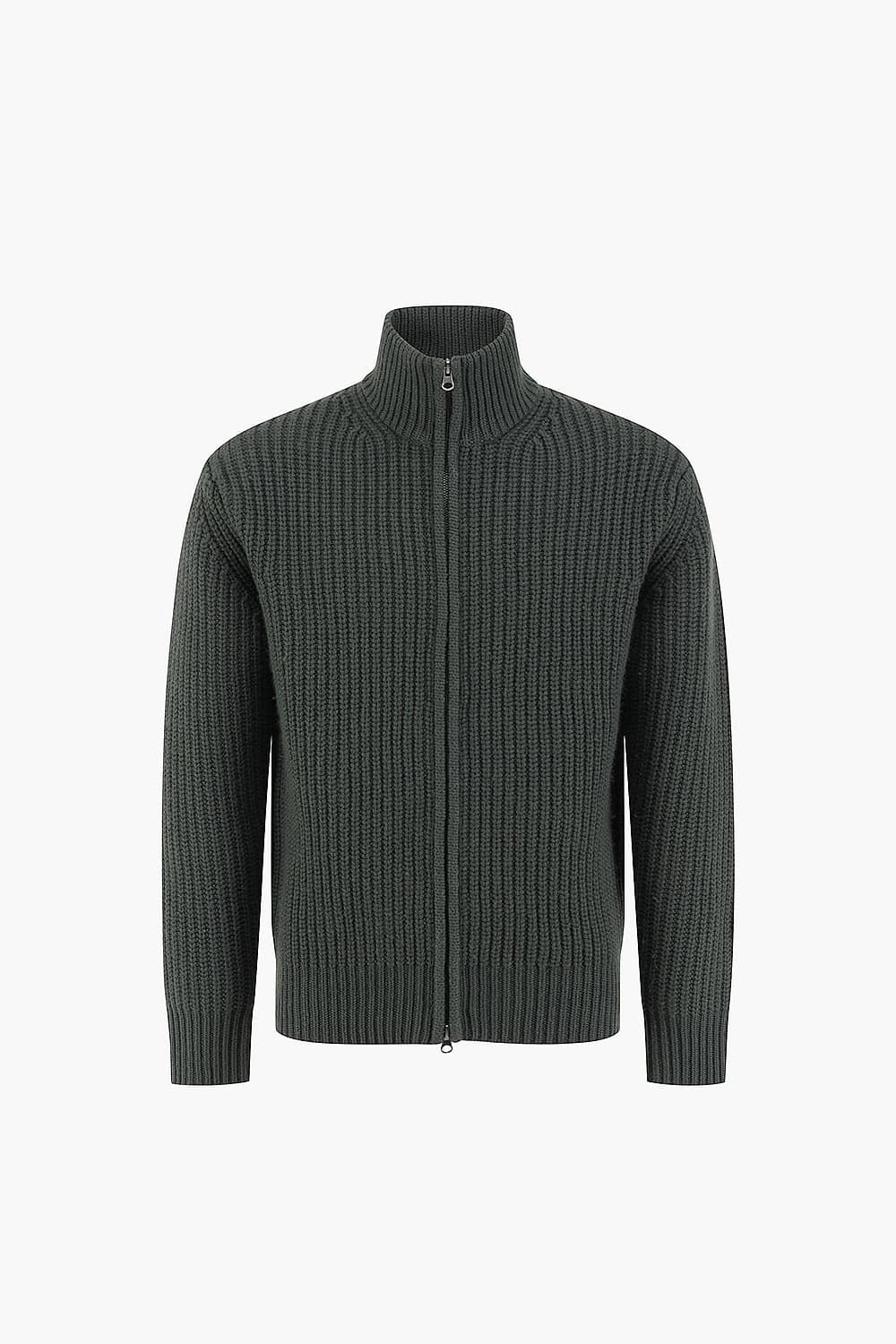 Rib Wool Zip-up Cardigan QE5FMHTKN201Q77