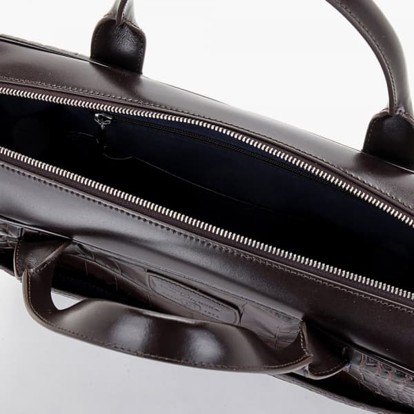 라인D 크로코 댄디 도큐먼트홀더 브라운 CG181163Z