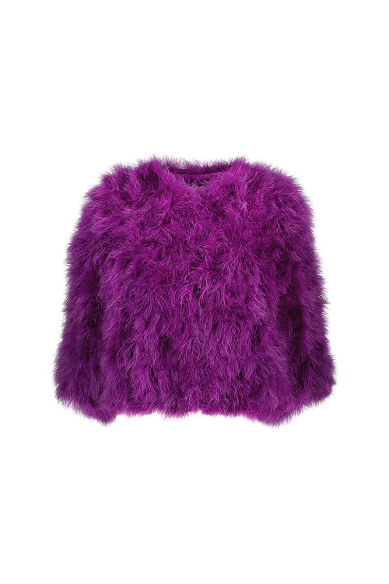 숏 퍼 깃털 자켓 CE5SFFUJA005C75