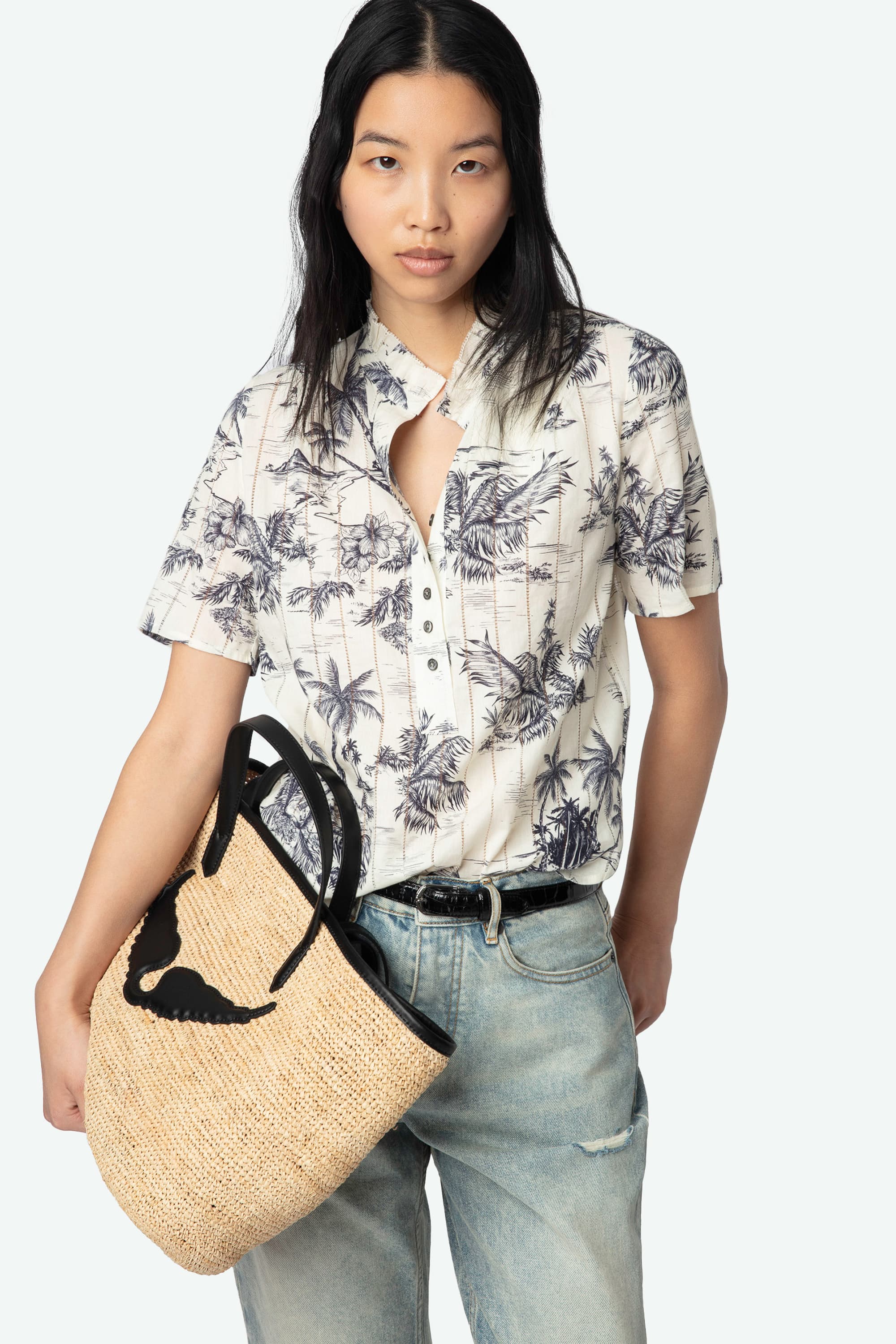 Topher Tropical Cotton Blouse
