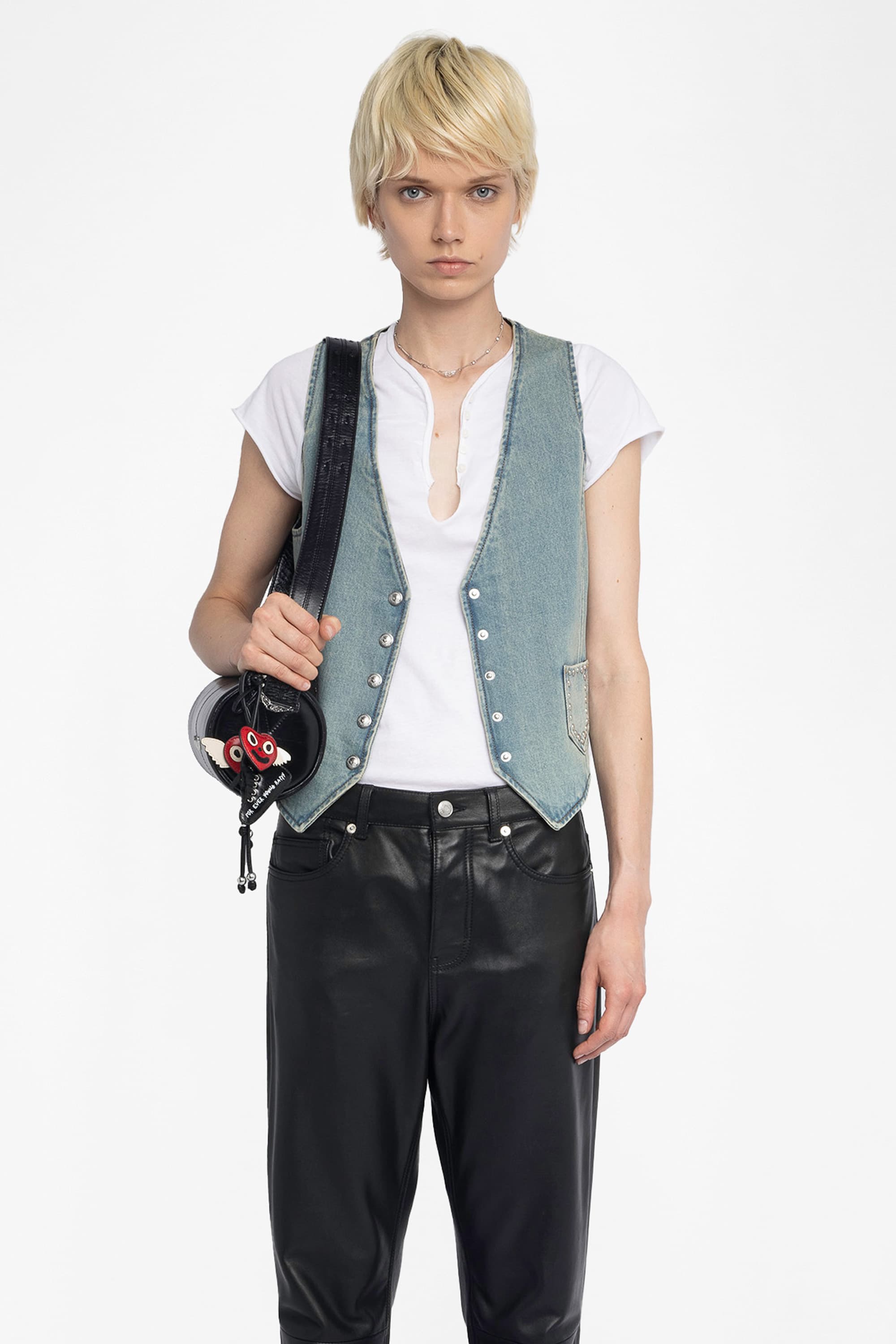 Gillier Denim Studs Vest