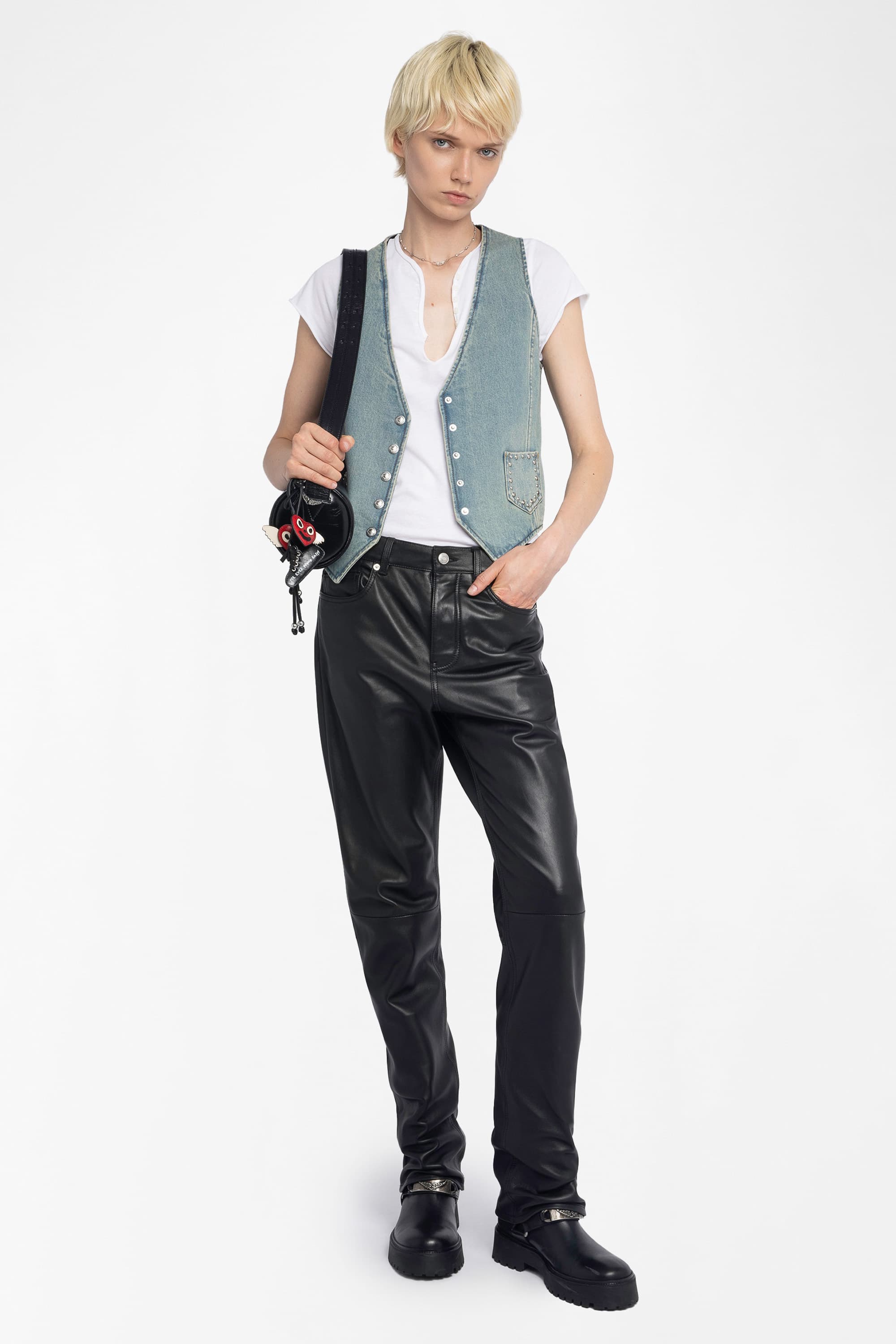 Gillier Denim Studs Vest