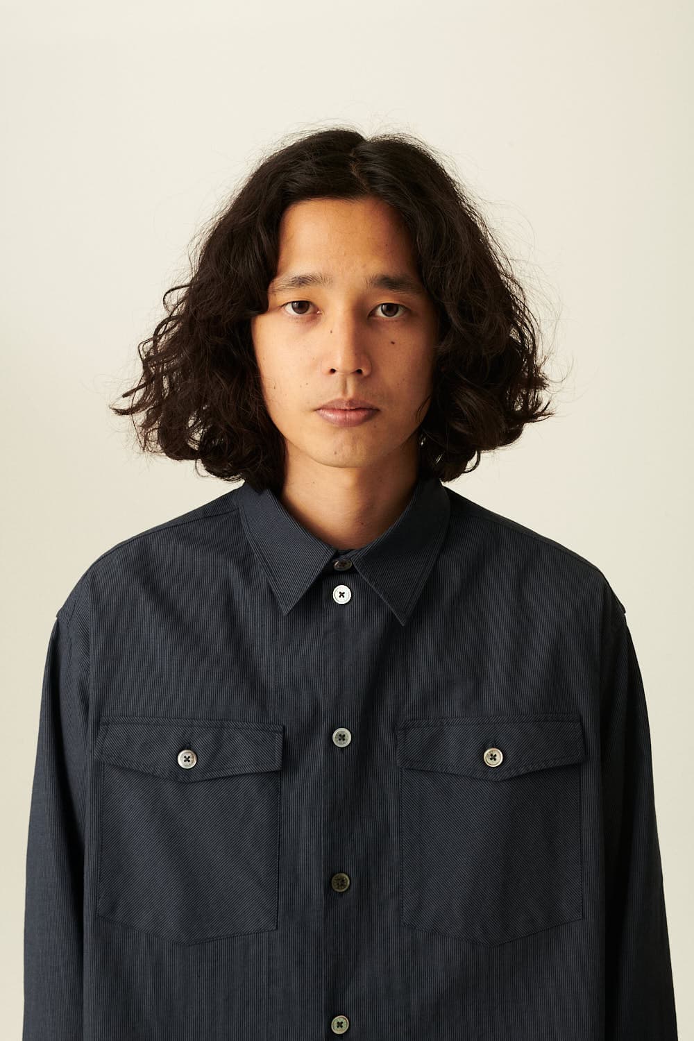 SEFTON 린넨 버튼 다운 투 포켓 005 다크네이비 셔츠