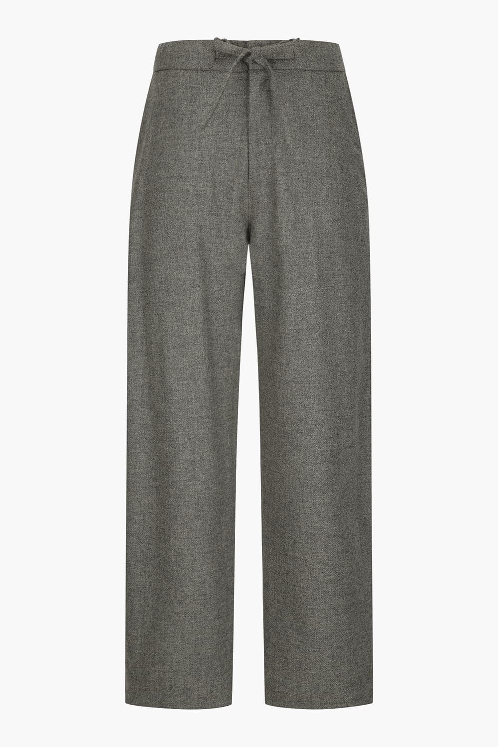 TROUSERS 울 드로우스트링 와이드 201 다크그레이 캐주얼 팬츠