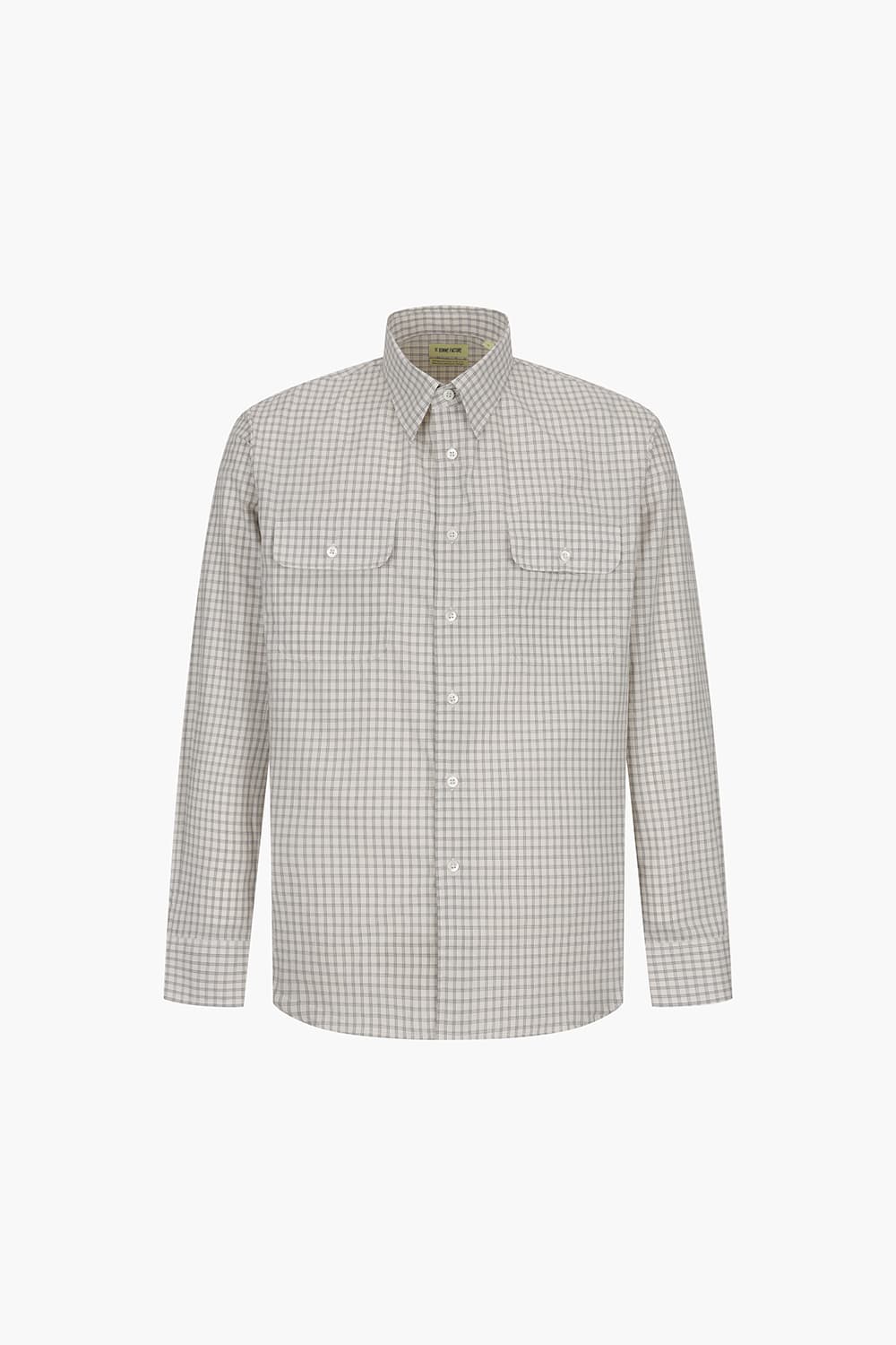 ARTIST 코튼 깅엄 체크 투 포켓 104 라이트브라운 셔츠