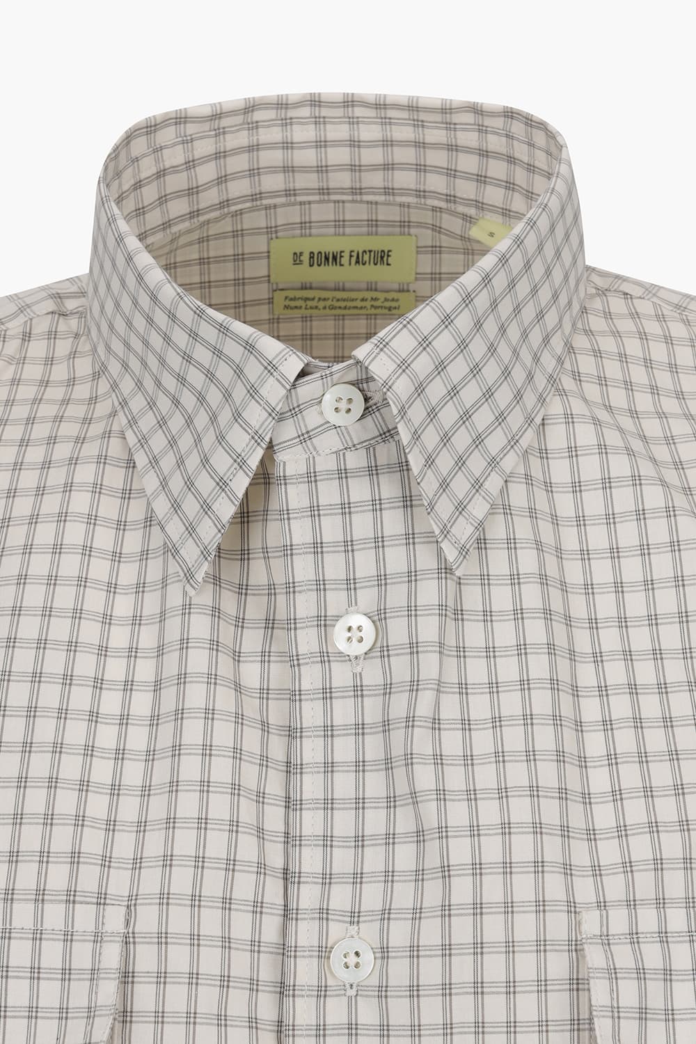 ARTIST 코튼 깅엄 체크 투 포켓 104 라이트브라운 셔츠