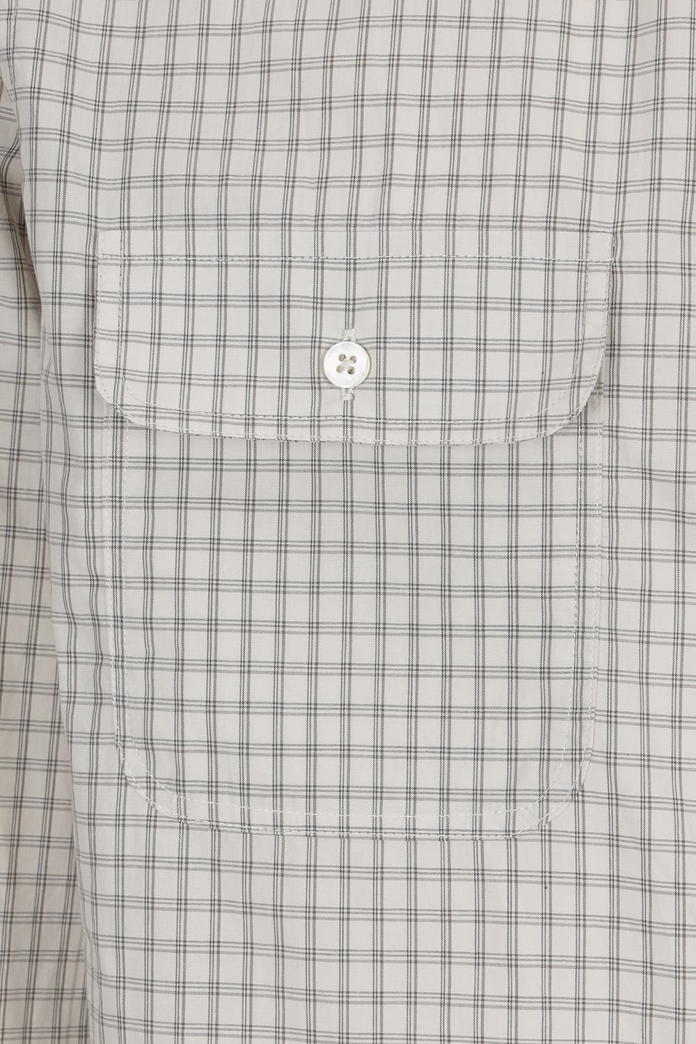 ARTIST 코튼 깅엄 체크 투 포켓 104 라이트브라운 셔츠