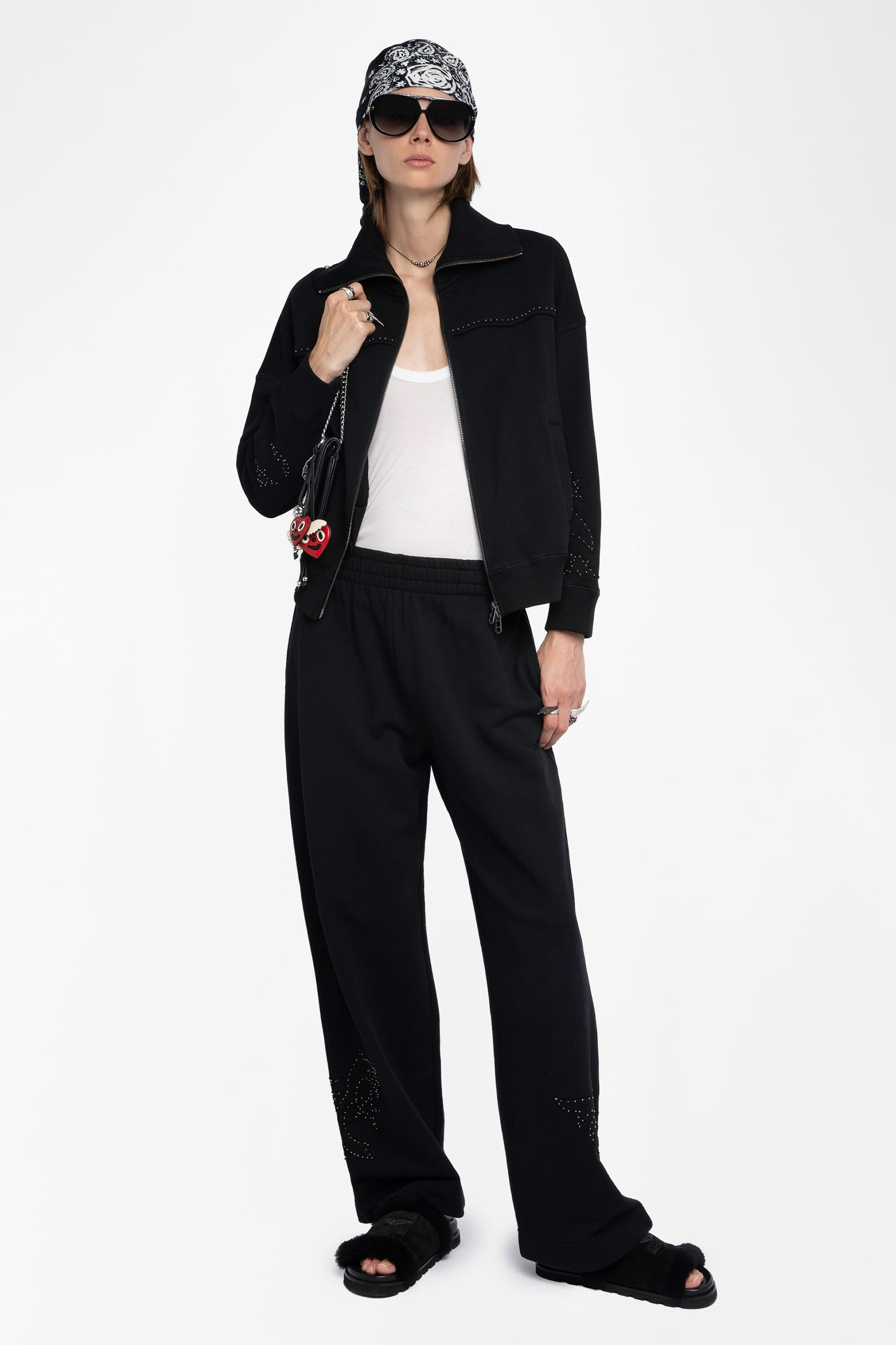 Milly Zip-Up Studs Cardigan