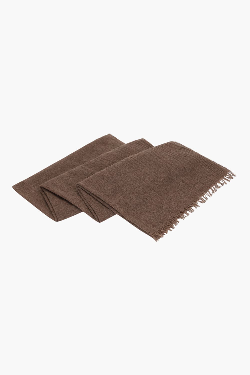 GARDENA 캐시미어 스몰 프린지 101 브라운 머플러