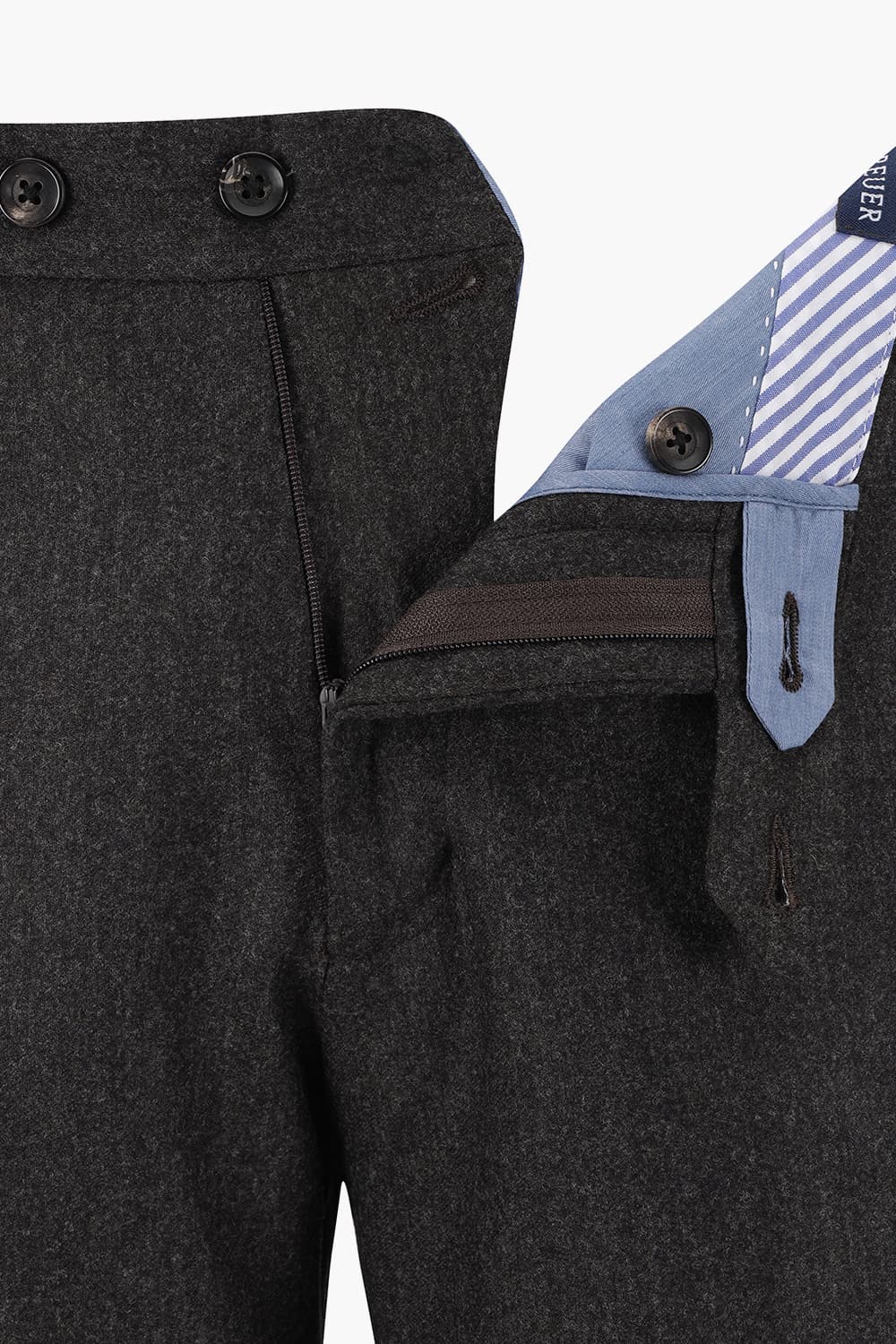 울 스트레이트 801 차콜그레이 팬츠