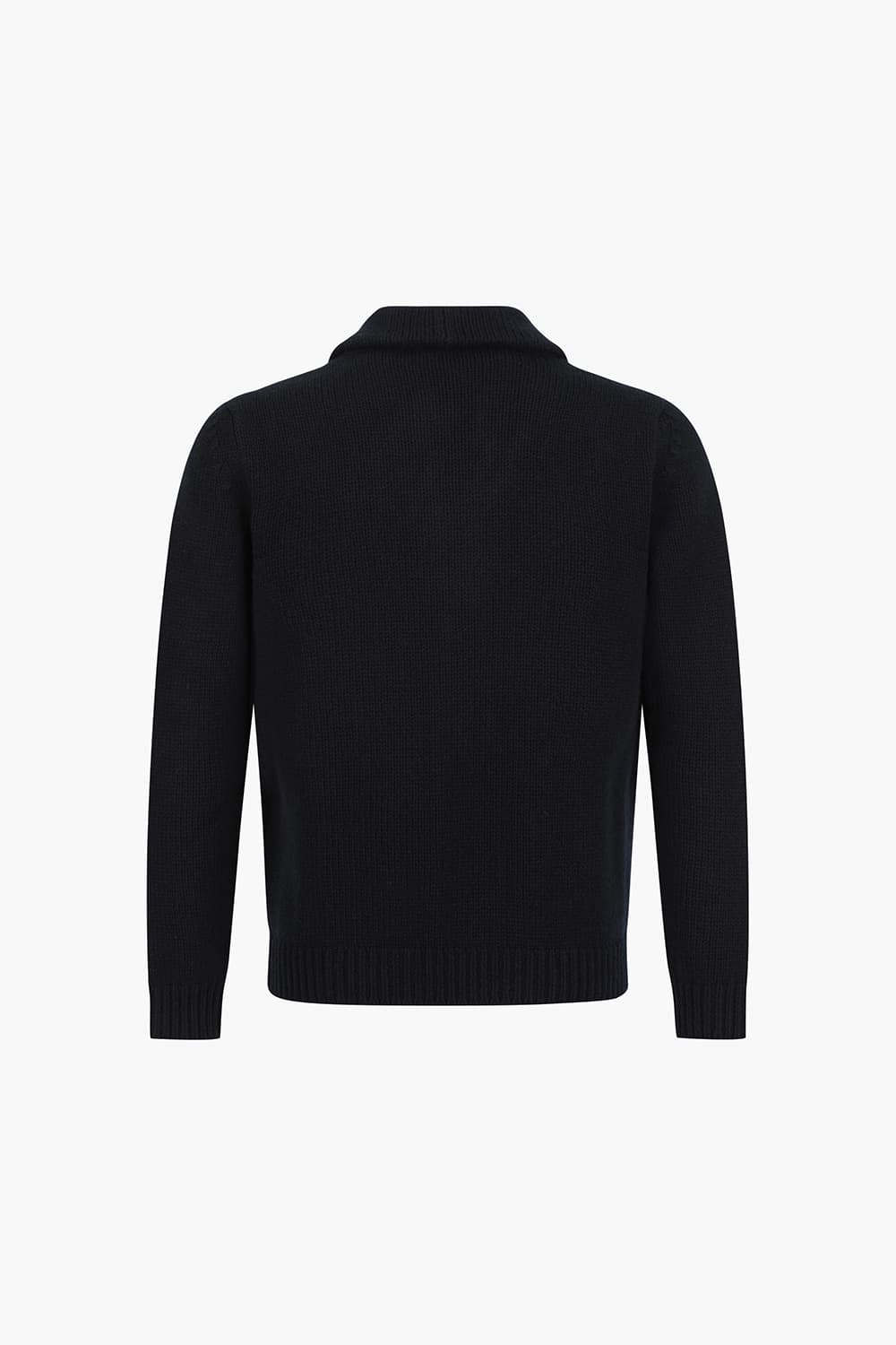 GILET 울 카라넥 203 다크네이비 가디건