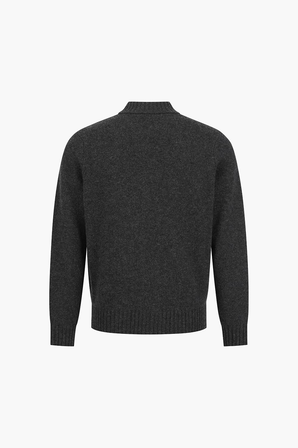 울 골지 헨리넥 니트 201 차콜그레이 집업