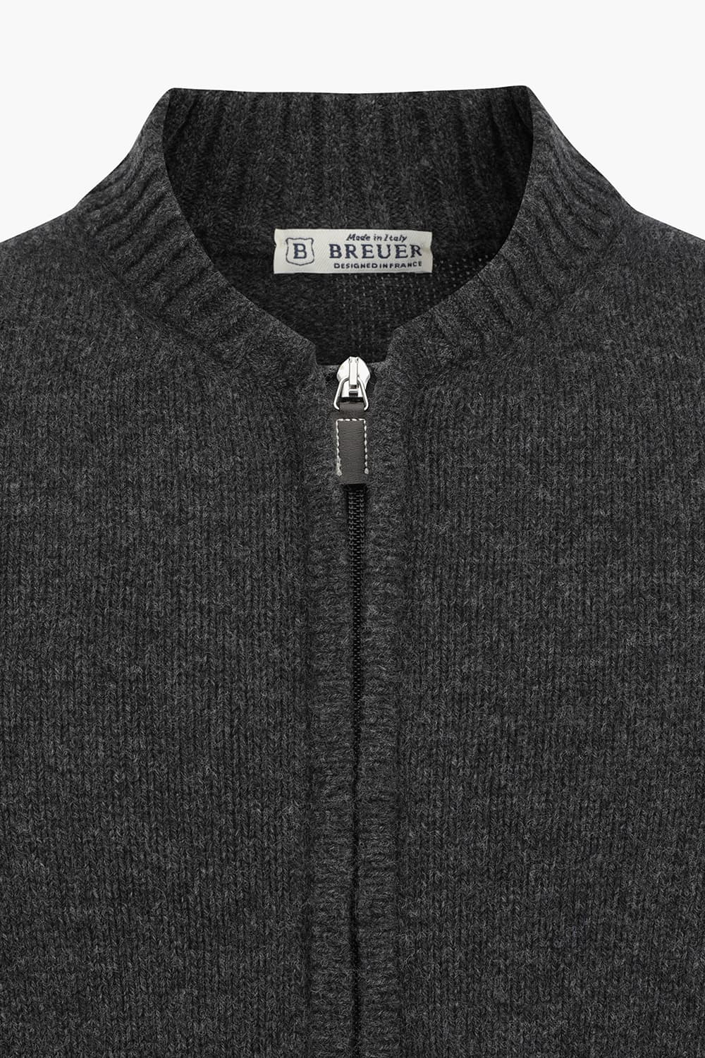 울 골지 헨리넥 니트 201 차콜그레이 집업