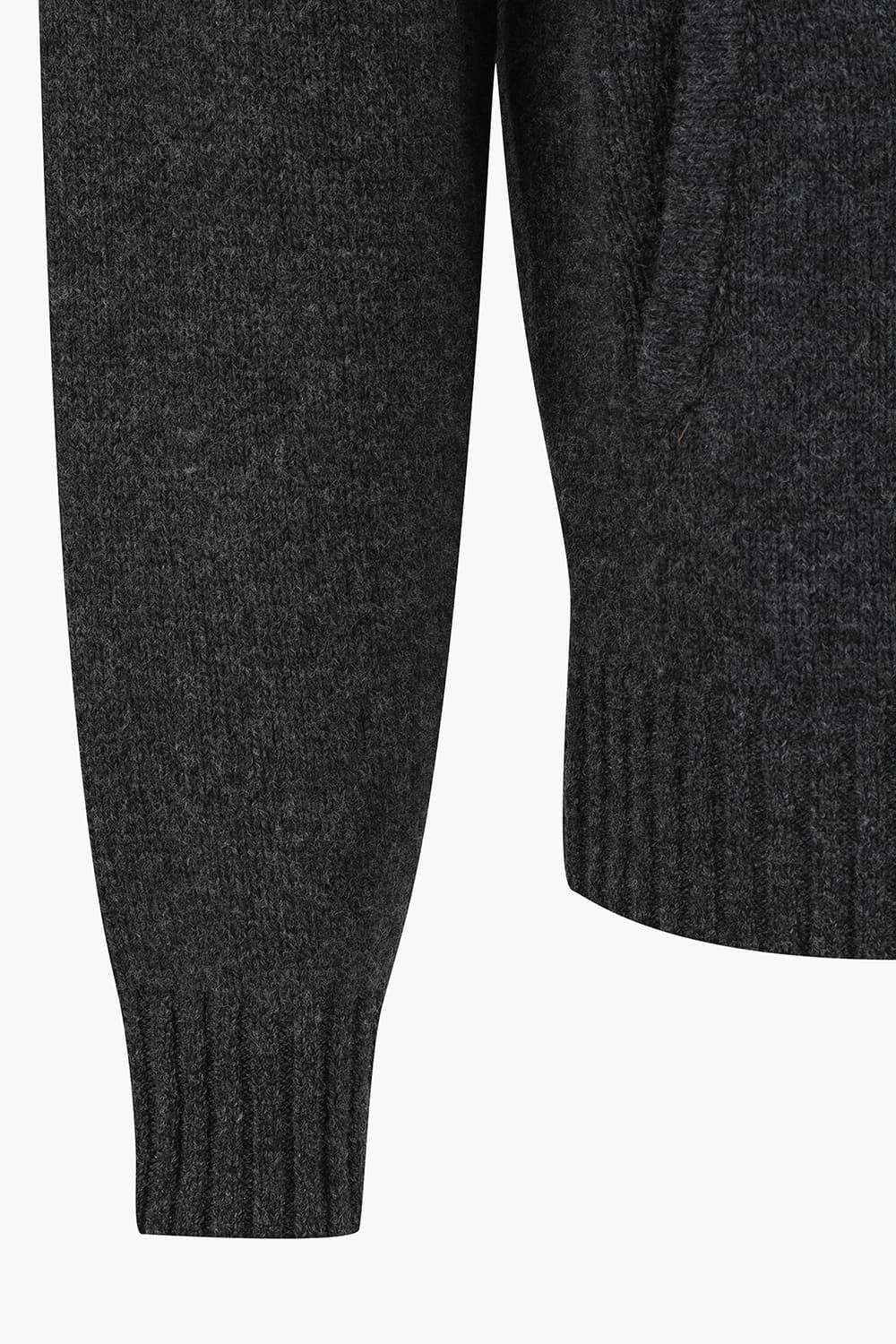 울 골지 헨리넥 니트 201 차콜그레이 집업