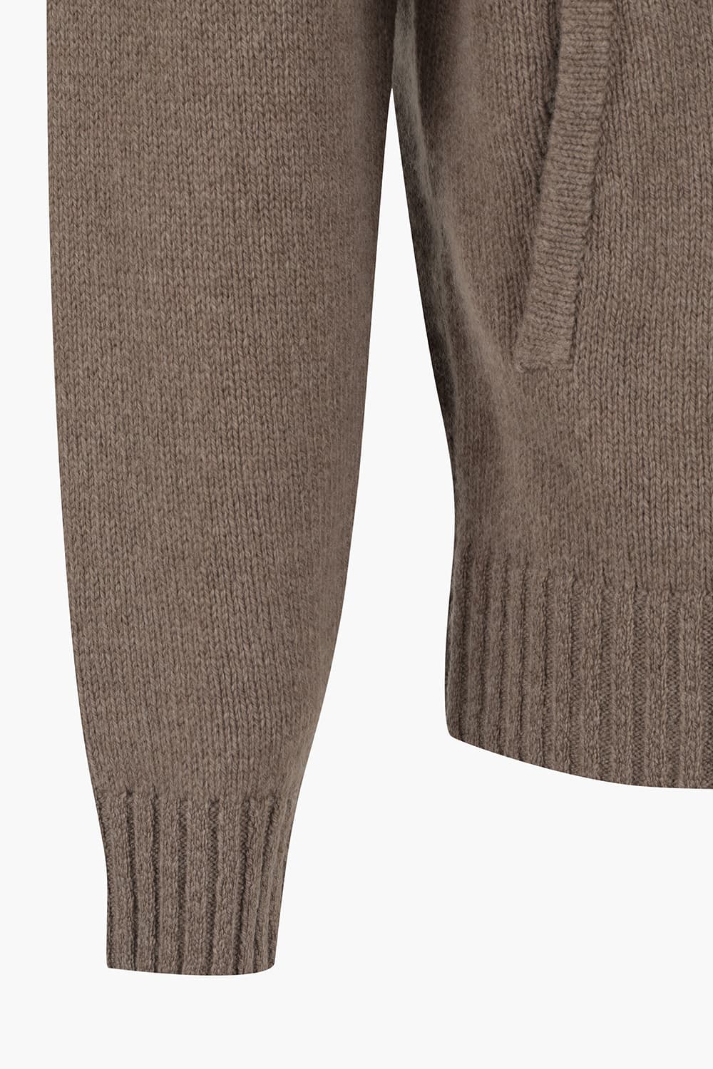 울 골지 헨리넥 니트 201 브라운 집업