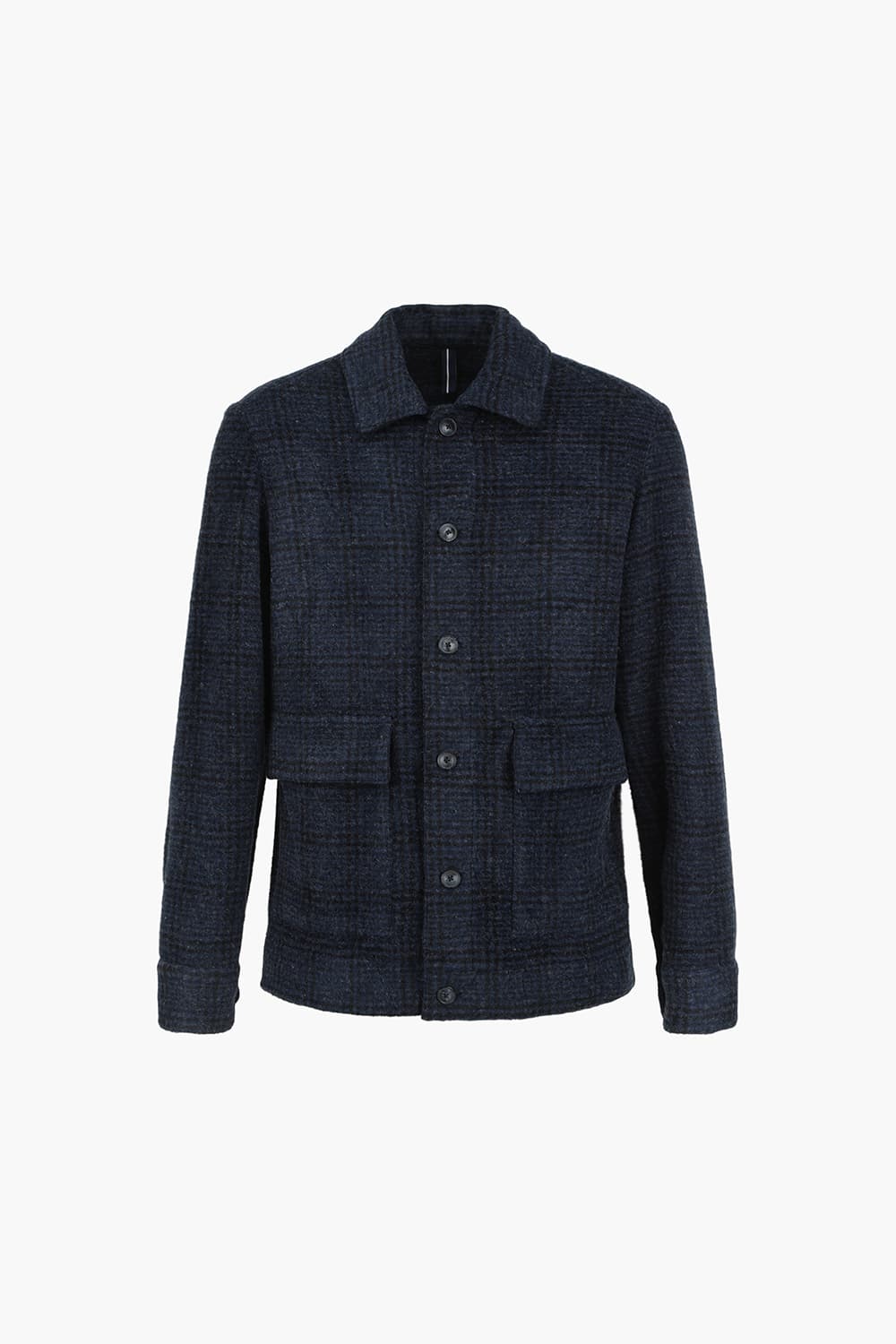 울 혼방 타탄 체크 셔츠형 102 다크네이비 캐주얼 자켓