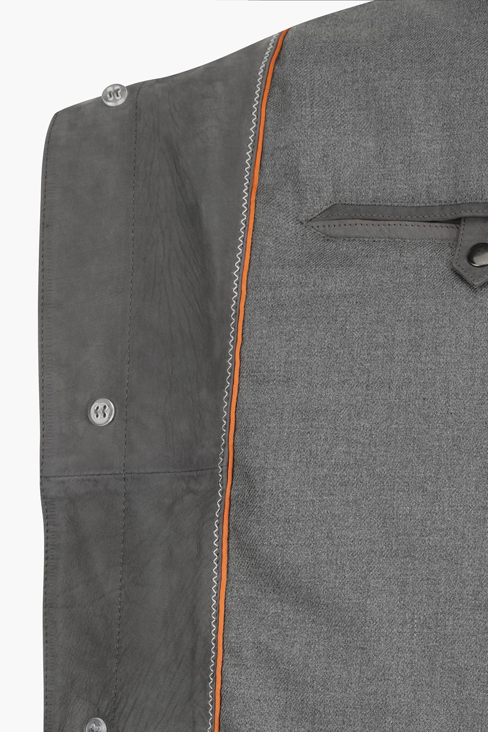 GIUBBINO 소가죽 스웨이드 셔츠형 811 다크그레이 캐주얼 자켓