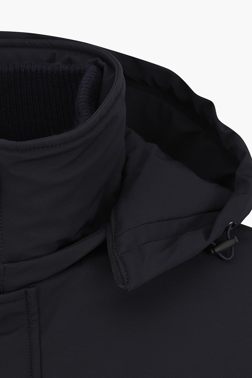 구스다운 후드 롱 802 다크네이비 다운 점퍼