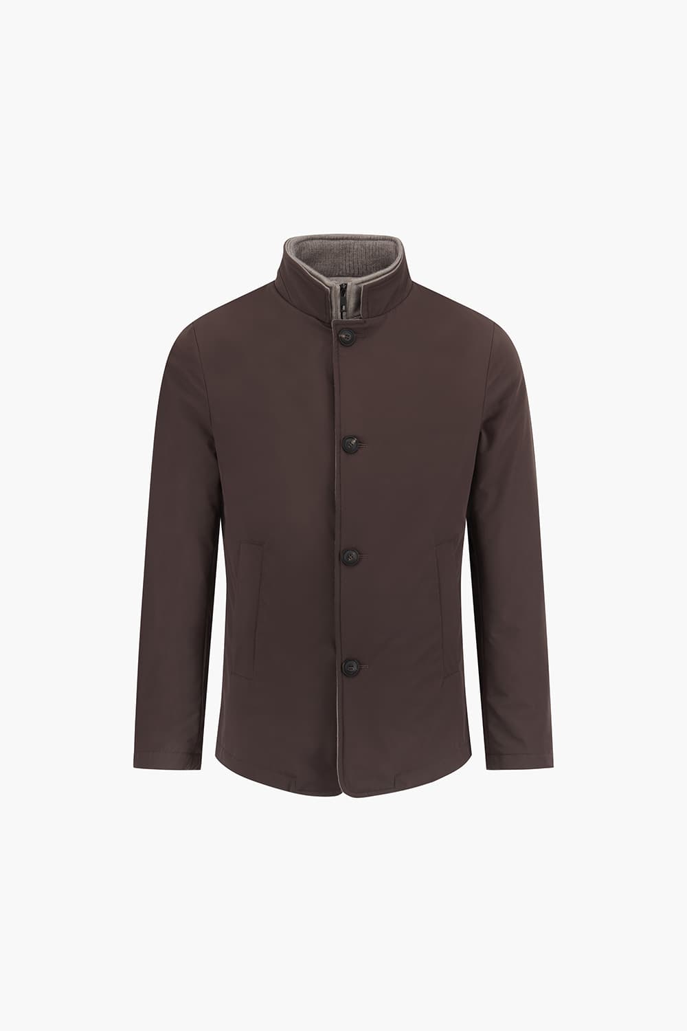 울 안감 하이넥 803 다크브라운 다운 점퍼