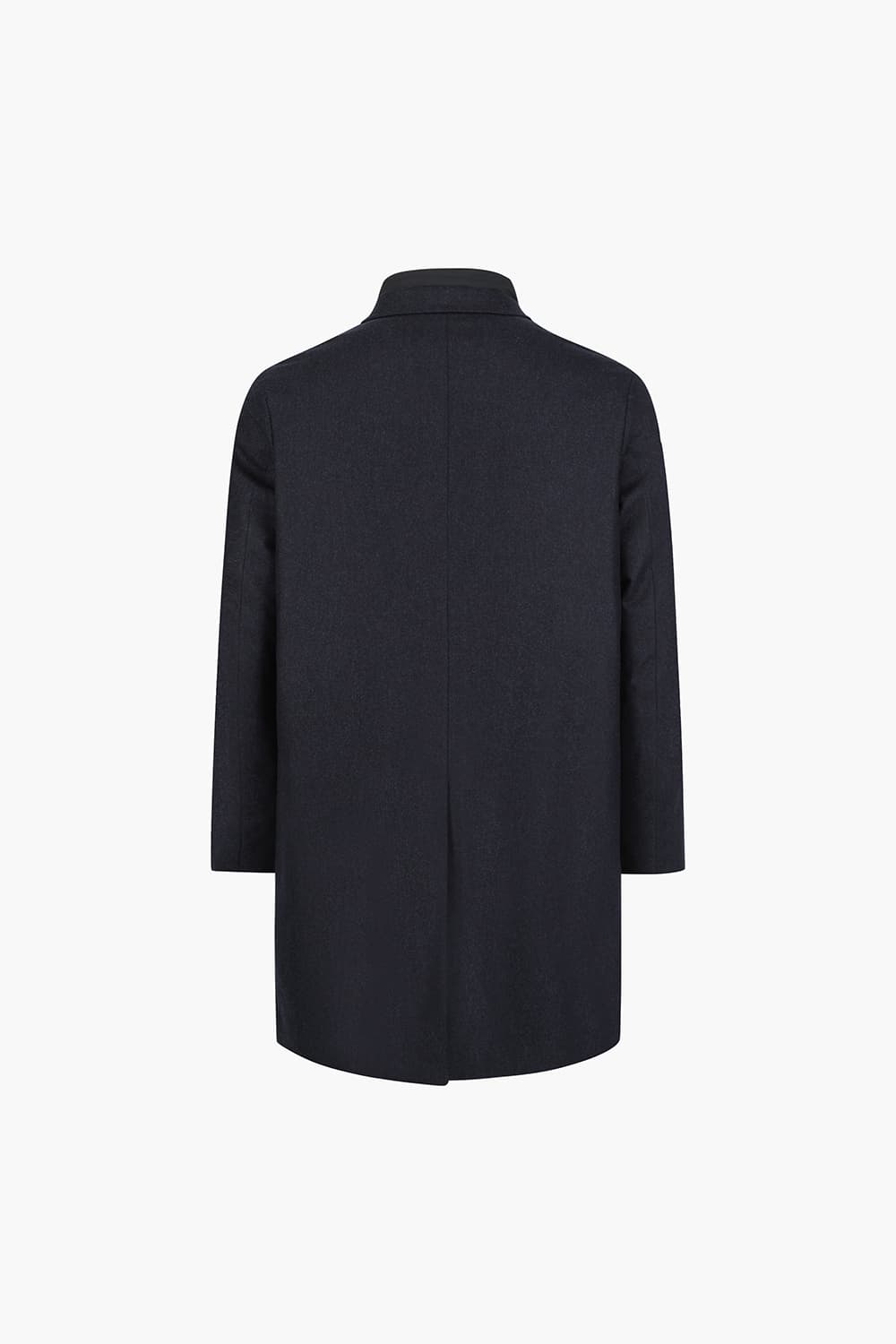 울 하이넥 다운 체스터 싱글 801 다크네이비 롱 코트