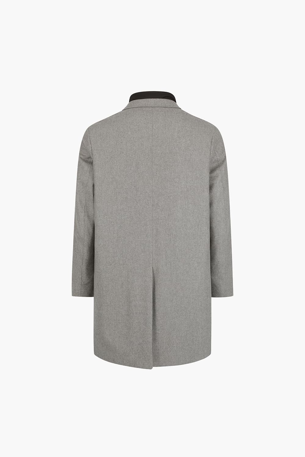 울 하이넥 다운 체스터 싱글 801 라이트그레이 롱 코트