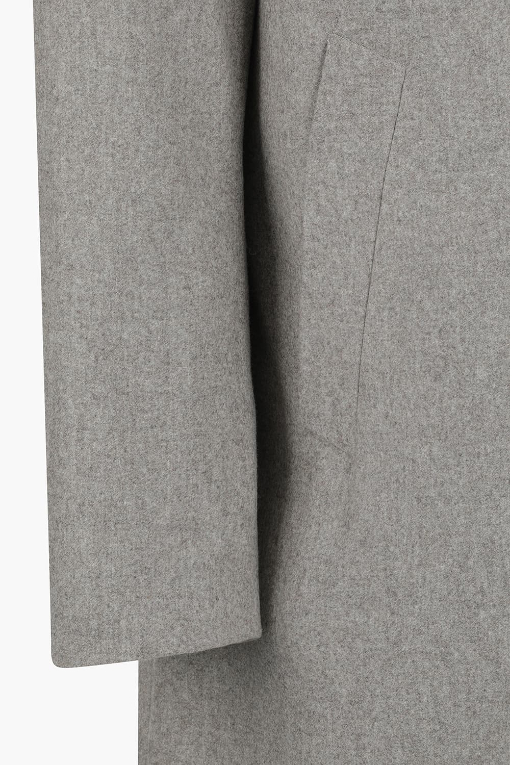 울 하이넥 다운 체스터 싱글 801 라이트그레이 롱 코트