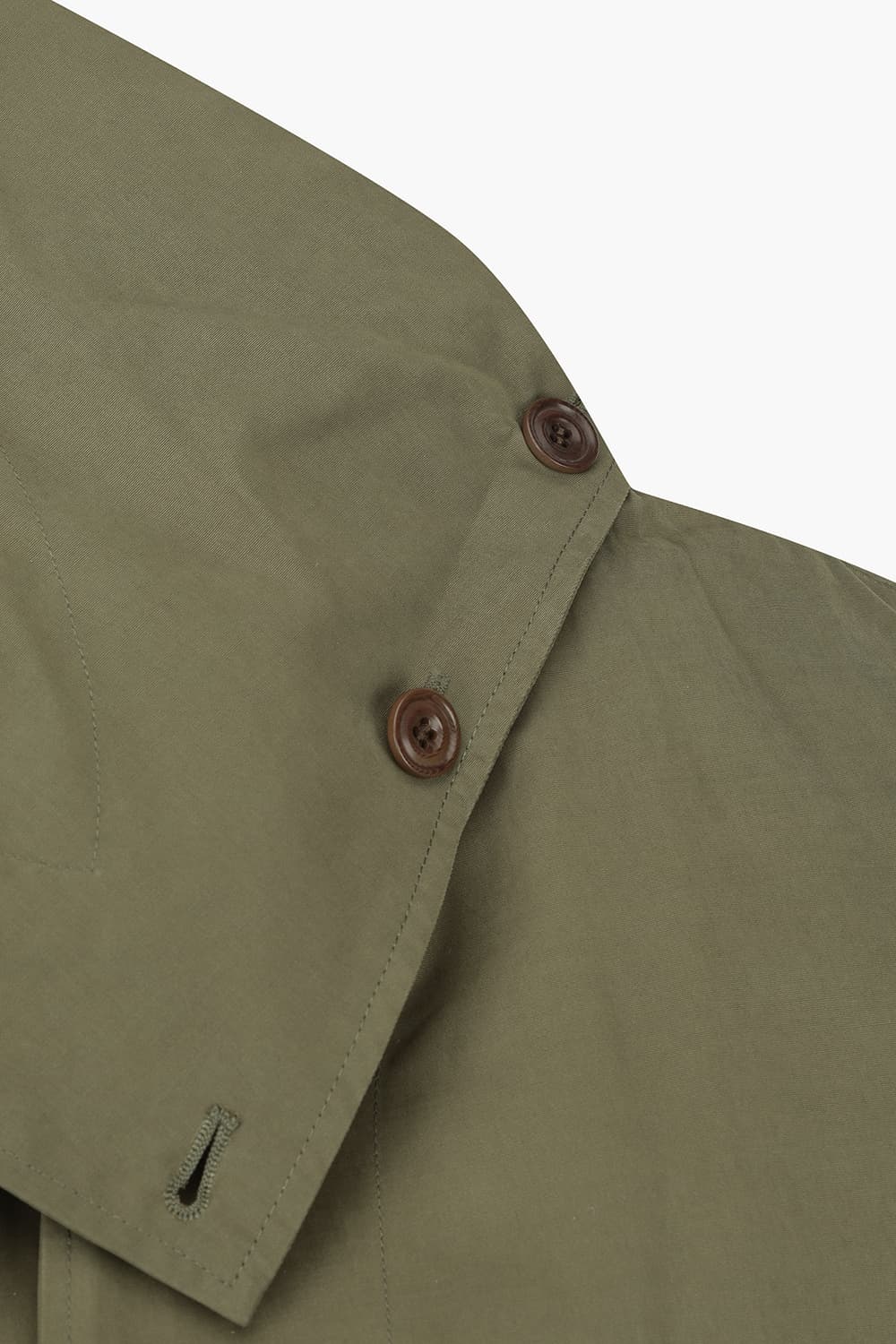 CARL 코듀로이 넥카라 야상 롱 101 카키 다운 점퍼