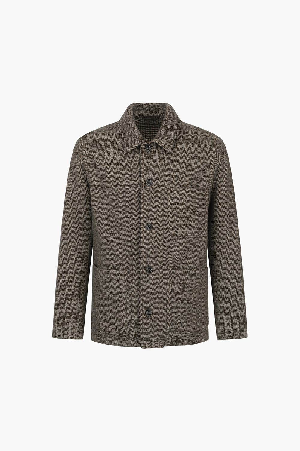 JAMISON 울 혼방 헤링본 104 브라운 캐주얼 자켓