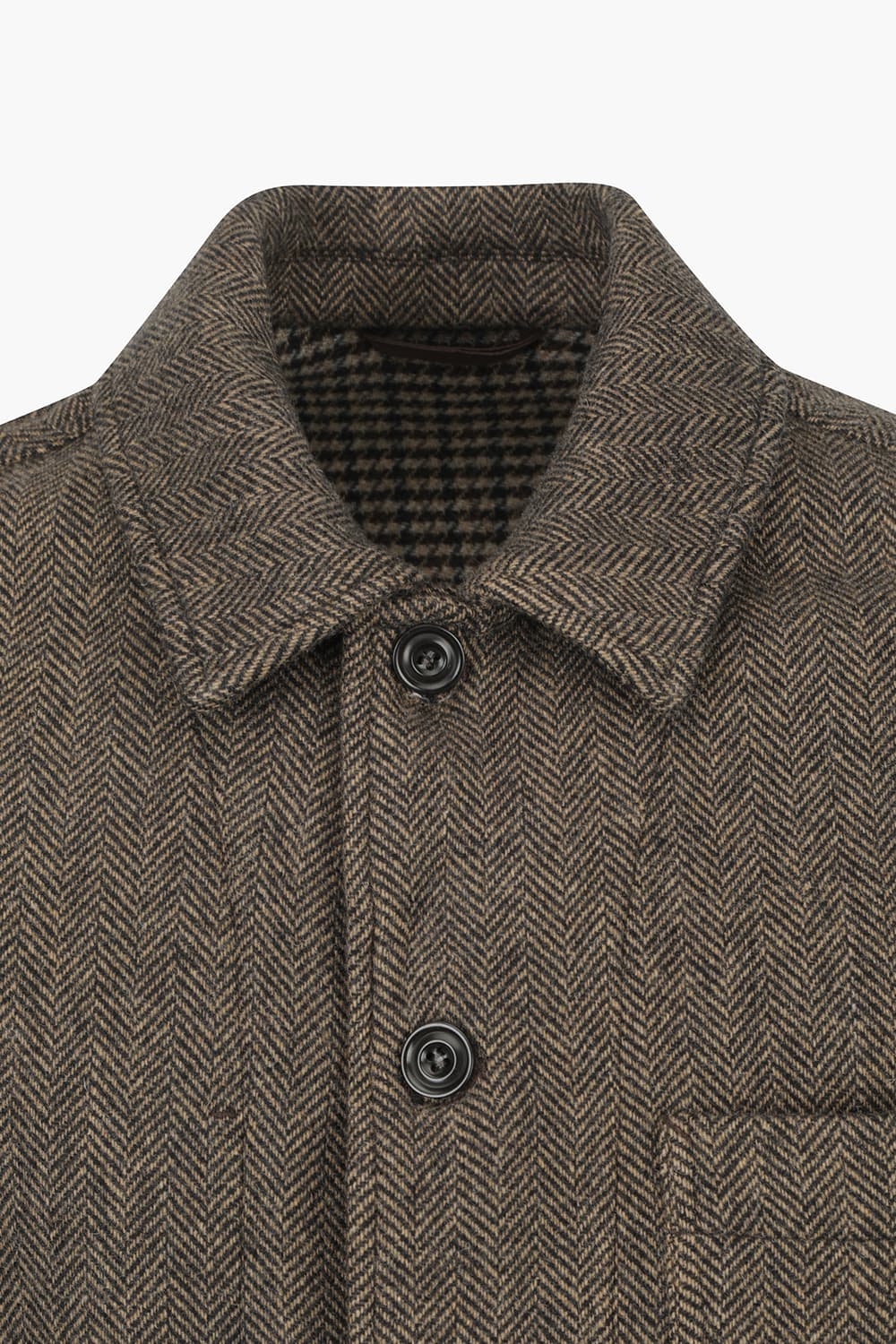 JAMISON 울 혼방 헤링본 104 브라운 캐주얼 자켓