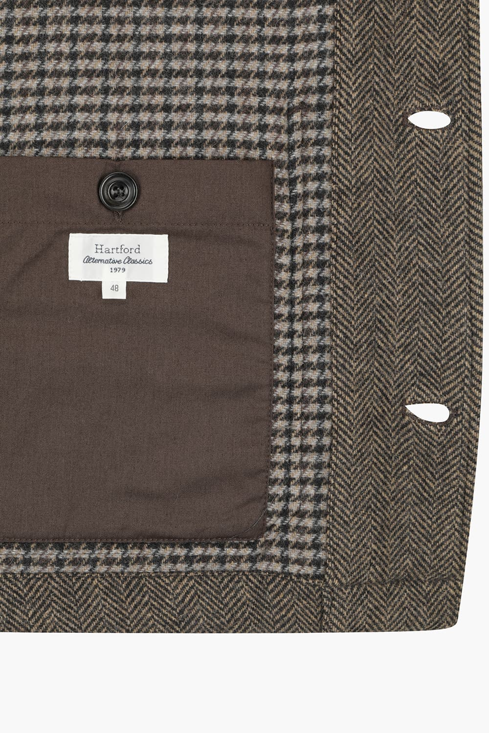 JAMISON 울 혼방 헤링본 104 브라운 캐주얼 자켓