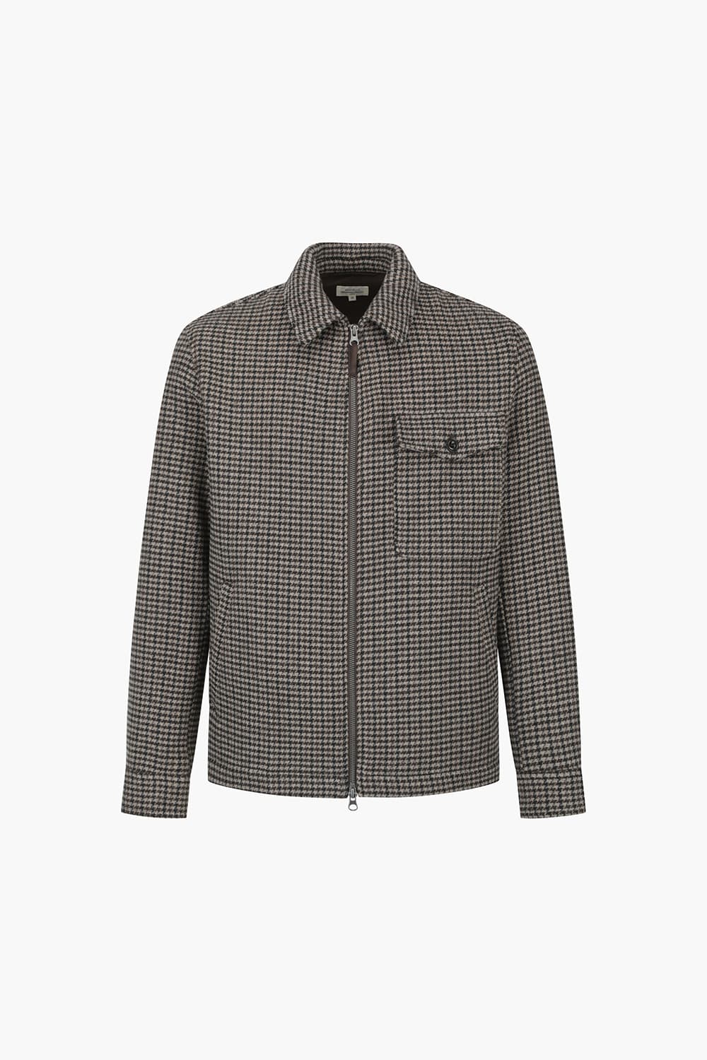 DANDY 울 혼방 깅엄 체크 포켓 105 브라운 점퍼