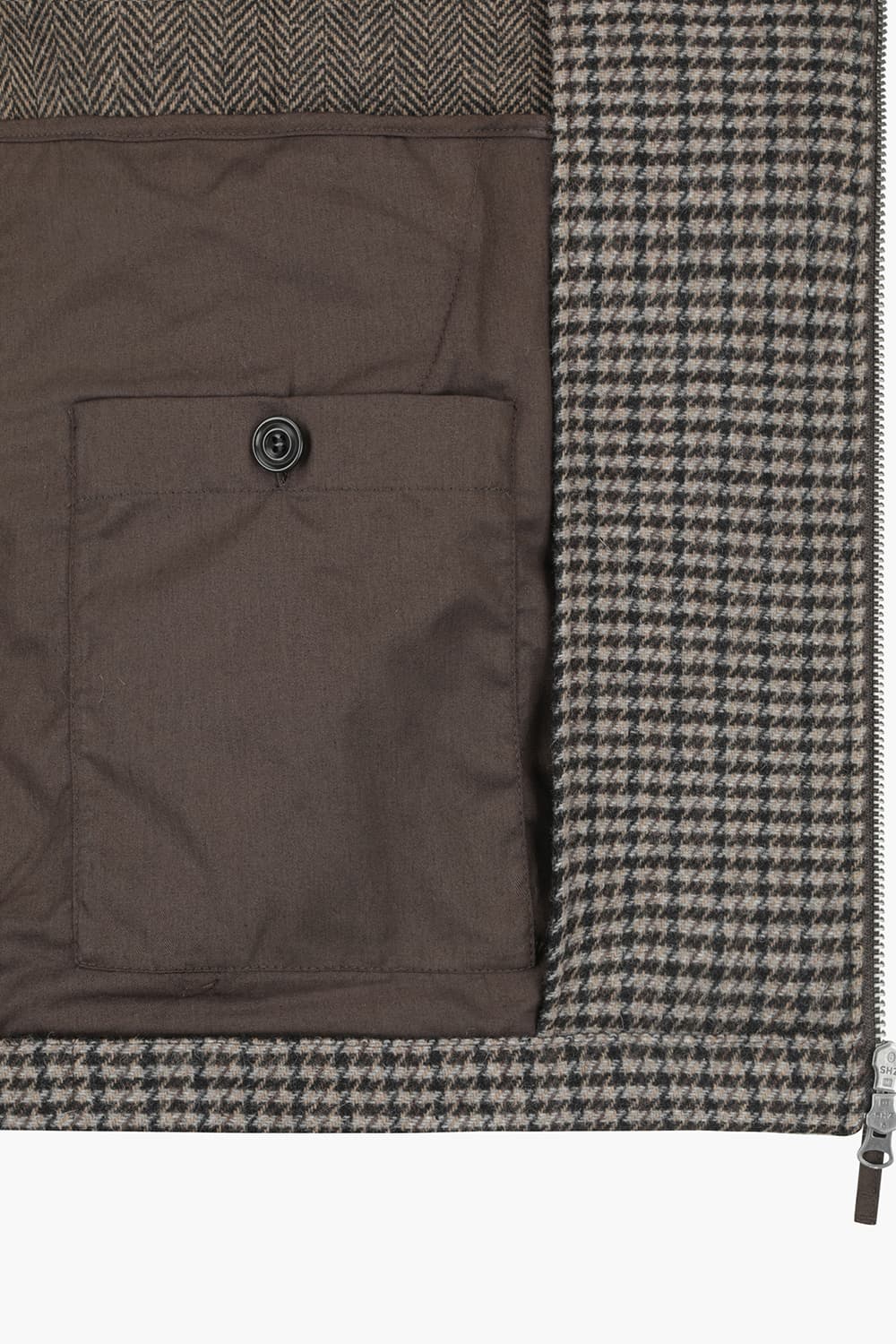 DANDY 울 혼방 깅엄 체크 포켓 105 브라운 점퍼