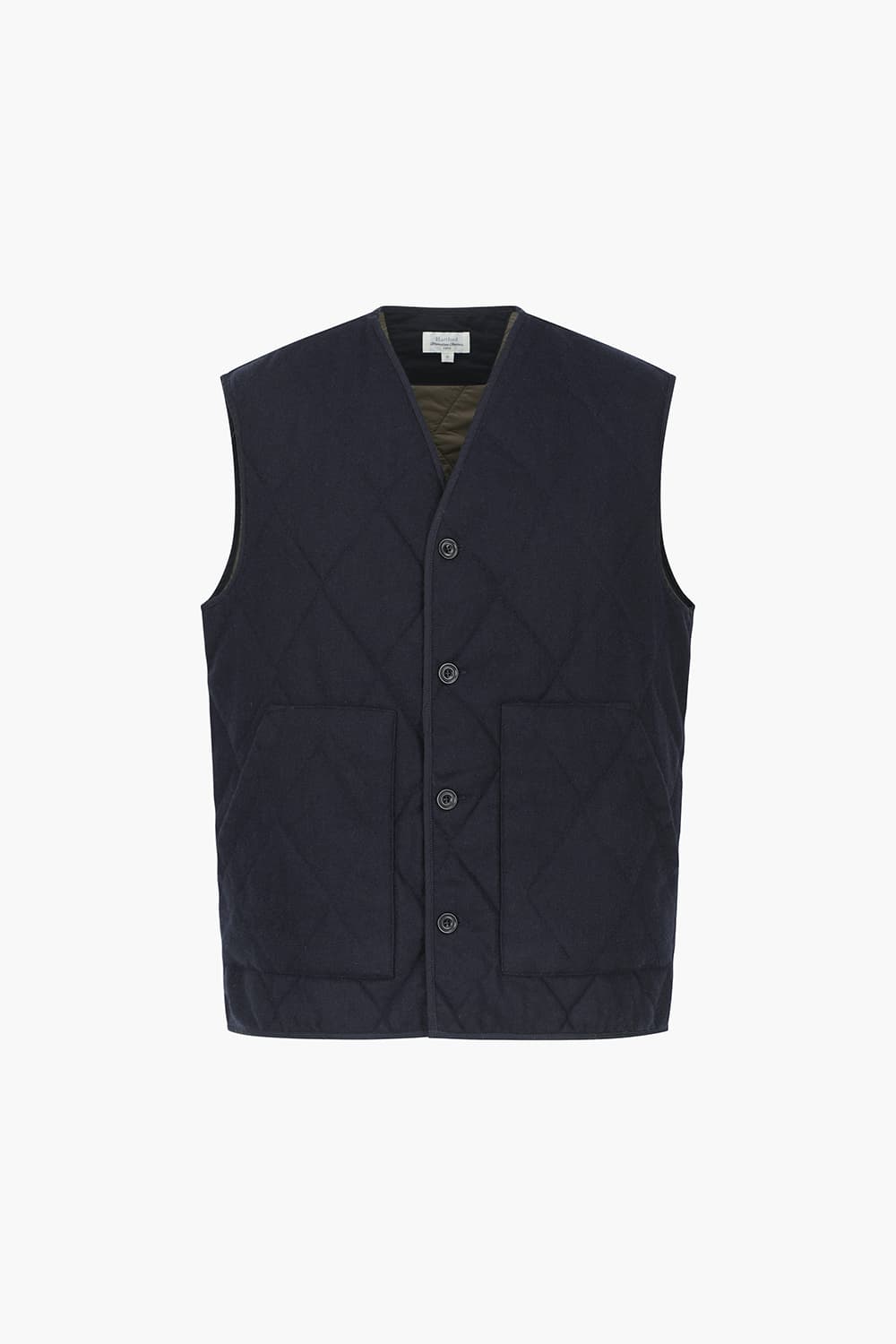 VINCE 울 혼방 퀼팅 빅 포켓 201 다크네이비 베스트