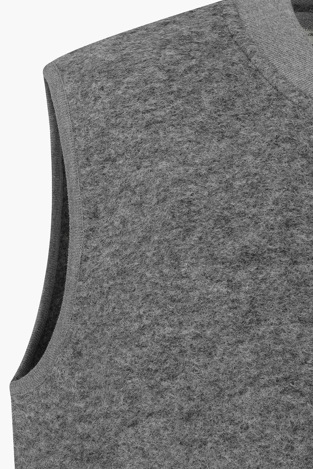 BOILED 울 혼방 헨리넥 202 다크그레이 베스트