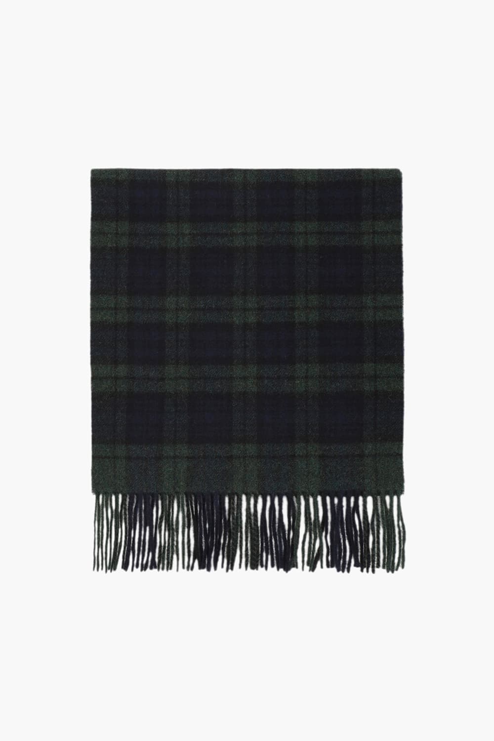 ECHARPE 울 옴브레 체크 프린지 104 다크그린 머플러