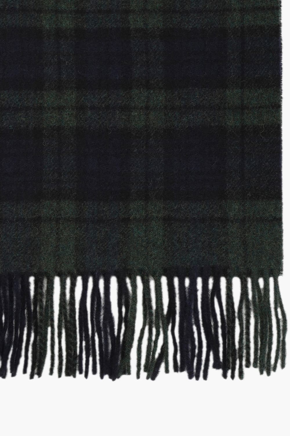 ECHARPE 울 옴브레 체크 프린지 104 다크그린 머플러