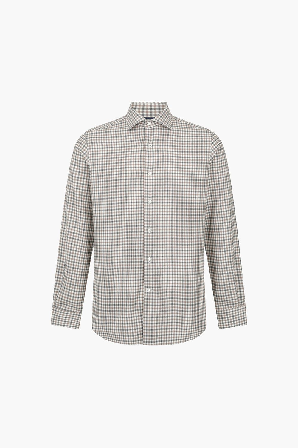 BEAULIEU 코튼 깅엄 체크 306 라이트브라운 셔츠