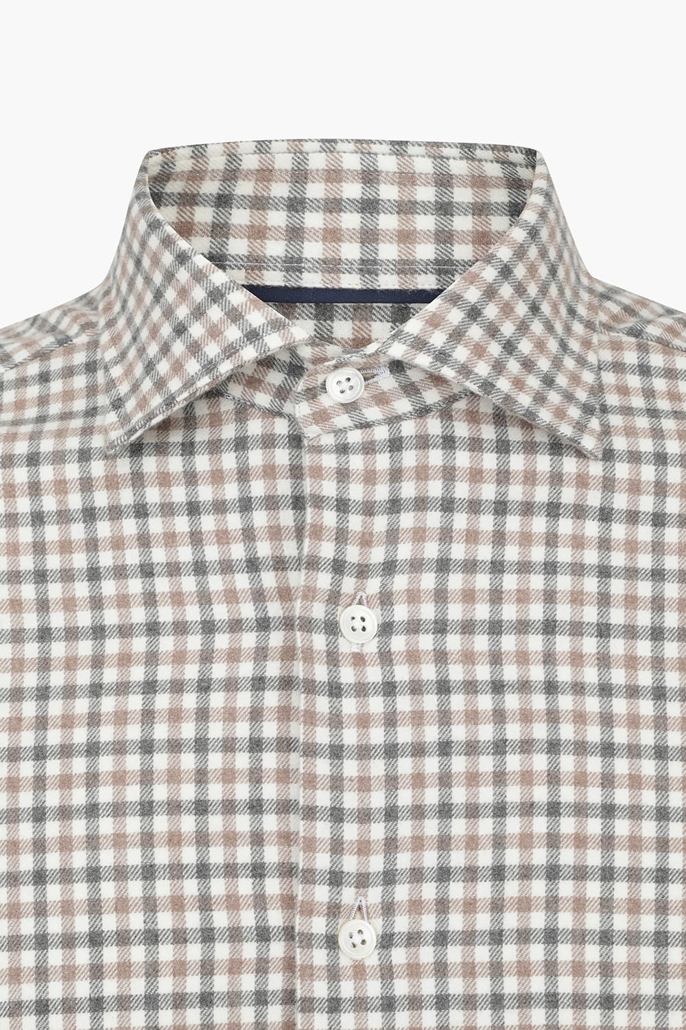 BEAULIEU 코튼 깅엄 체크 306 라이트브라운 셔츠