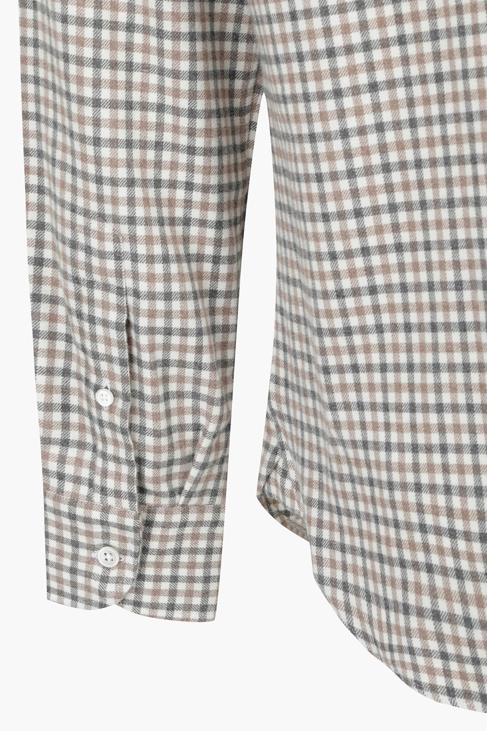 BEAULIEU 코튼 깅엄 체크 306 라이트브라운 셔츠