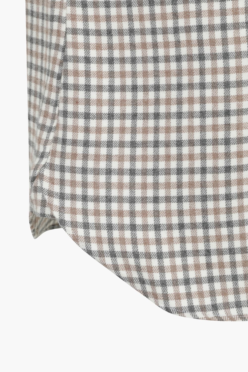 BEAULIEU 코튼 깅엄 체크 306 라이트브라운 셔츠