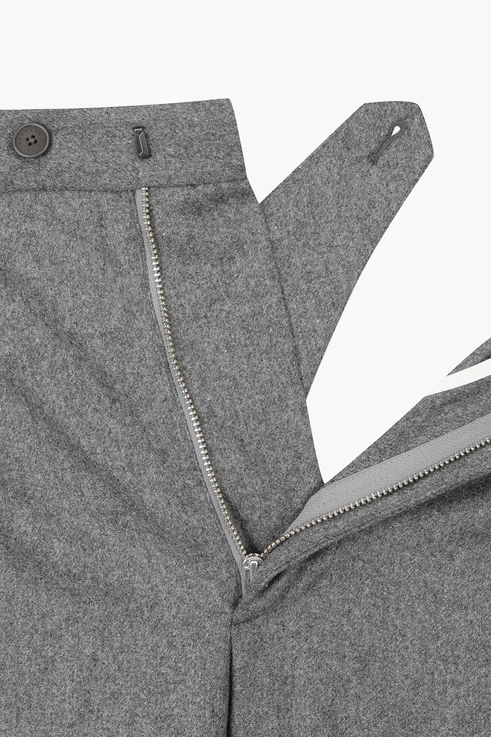 울 혼방 더블 핀턱 와이드 103 그레이 팬츠