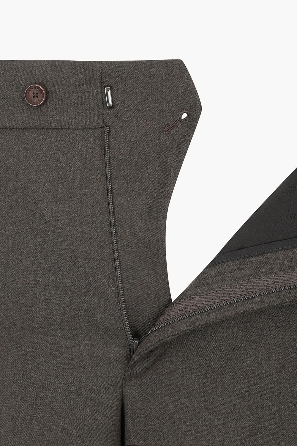 울 혼방 스트레이트 102 다크브라운 팬츠