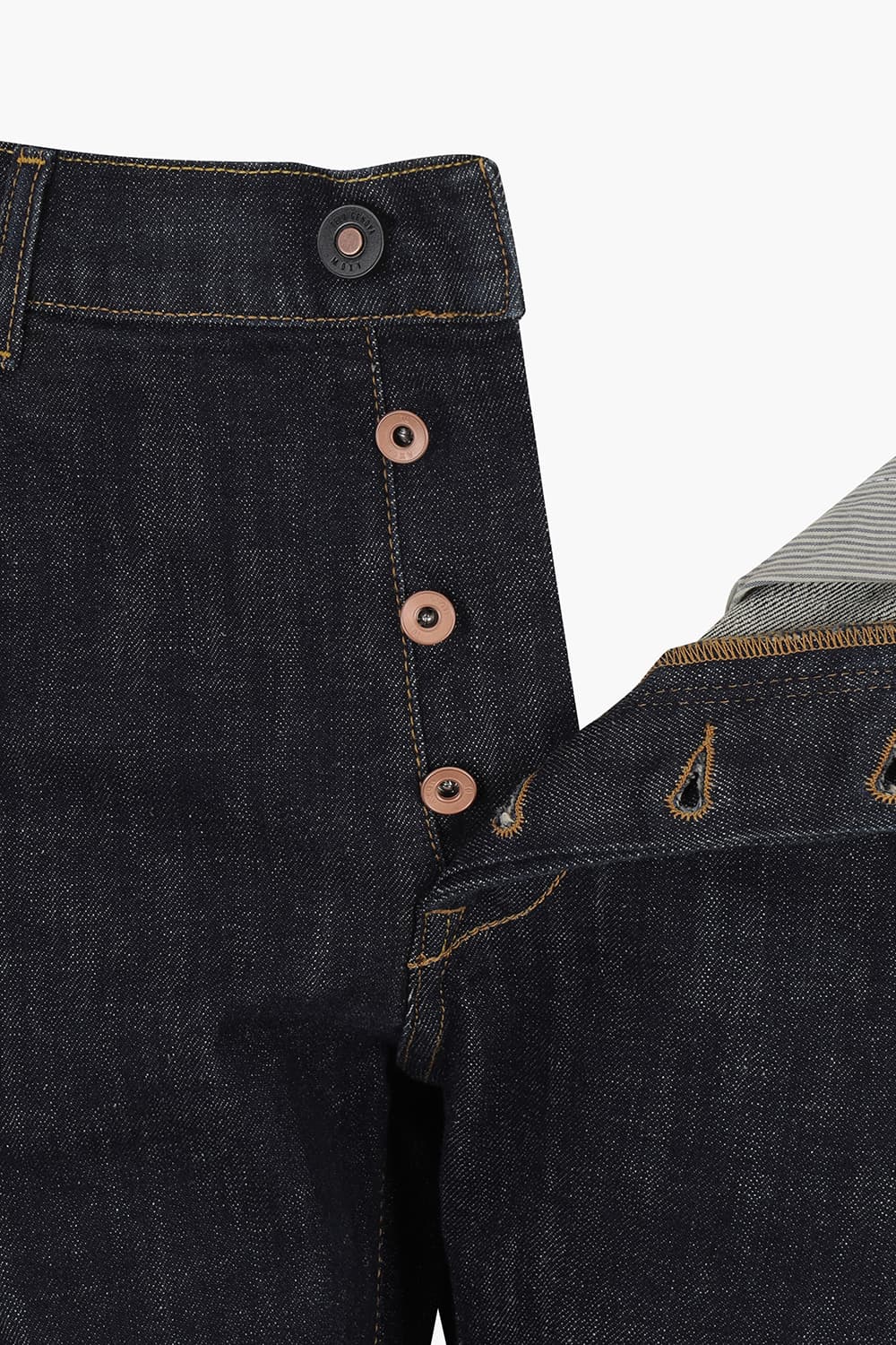 흑청 데님 스티치 스트레이트 103 다크네이비 캐주얼 팬츠